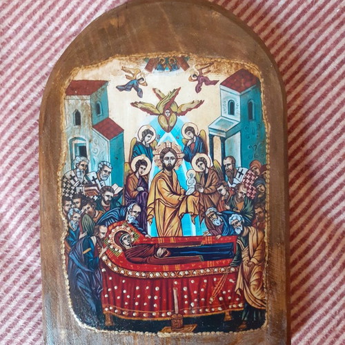 Wooden Dormition of Theotokos icon new