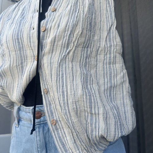 Zara striped shirt, white and blue