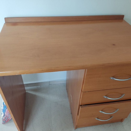 Office desk used, beech color, stable with minor drawer issue