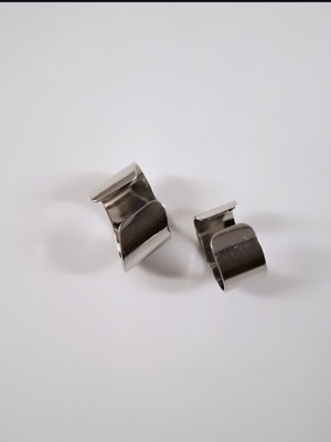 Set of 2 adjustable silver steel rings