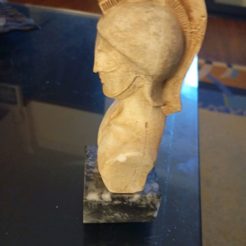 Vintage small statue of Leonidas of Thermopylae with marble base like new