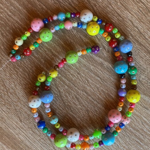 Decorative garland with beads handmade, 37 cm