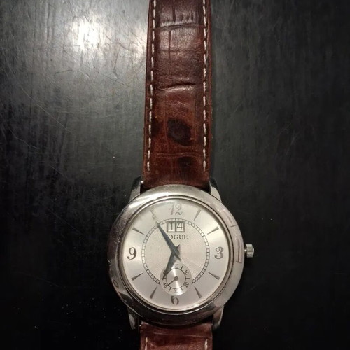 Ρολόι Vogue unisex μεταχειρισμένο, ασημί καντράν με small seconds, ανοξείδωτο ατσάλι