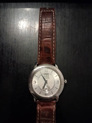 Ρολόι Vogue unisex μεταχειρισμένο, ασημί καντράν με small seconds, ανοξείδωτο ατσάλι