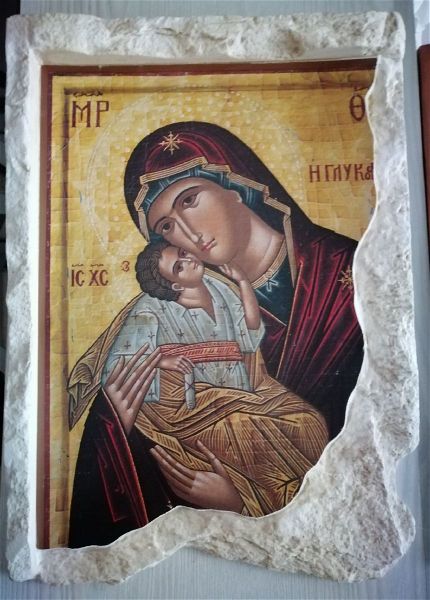  ikones dio temachia, i panagia ke o christos.