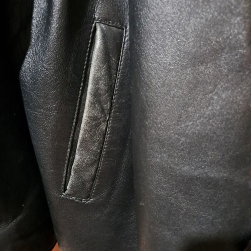 Vera Pelle leather coat used, men's black, size L