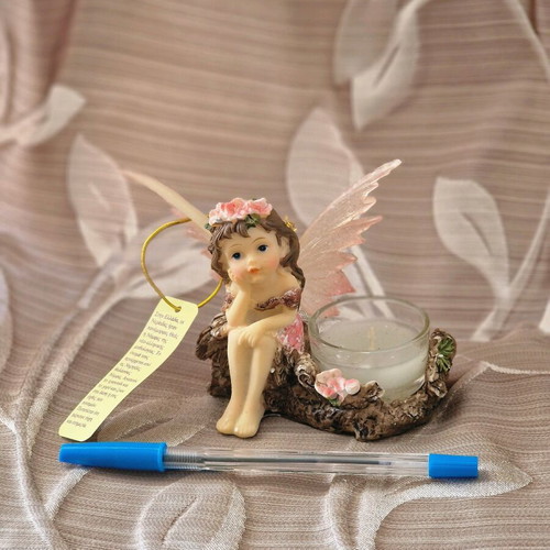 Decorative table ornament in fairy design with resin 1 piece with resin candle. Ideal for a gift!