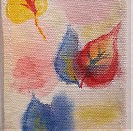  "Φθινοπωρινά Φύλλα" ζωγραφική σε κάμποτο με χρώματα για μετάξι, Μπατίκ, Χειροποιητο ύφασμα