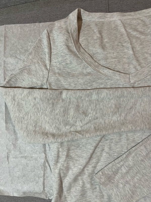 Grey melange long-sleeve blouse new, size S