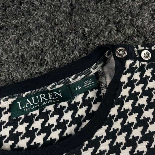 Ralph Lauren Checked Long Sleeve Sweatshirt like new, size XS, black and white
