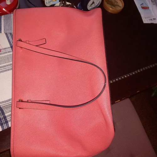 Michael Kors tote bag used, salmon pink shoulder bag