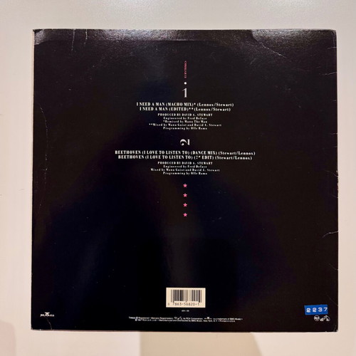 Eurythmics I Need A Man 12" Maxi Single used, Pop