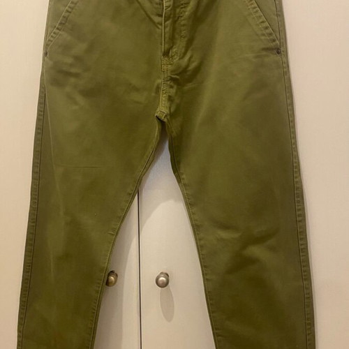 Berto Lucci men's pants small, olive, cotton, like new