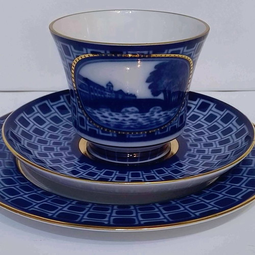 Russian porcelain cup and saucers "Bridges of Saint Petersburg" new