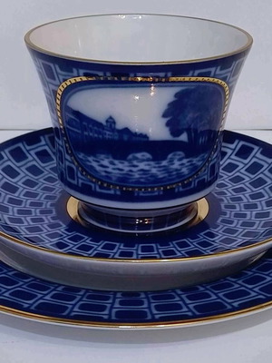 Russian porcelain cup and saucers "Bridges of Saint Petersburg" new