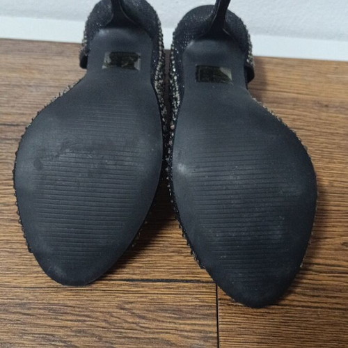 Heels with rhinestones size 37 black like new