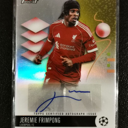 Jeremie Frimpong BA-JF Topps Finest UEFA Club Competitions 2025/26 certified autograph card Liverpool FC