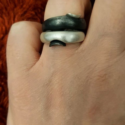 Silver double ring 925