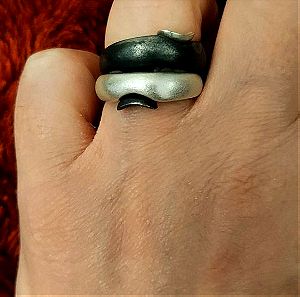 Ασημένιο διπλό δαχτυλίδι 925
