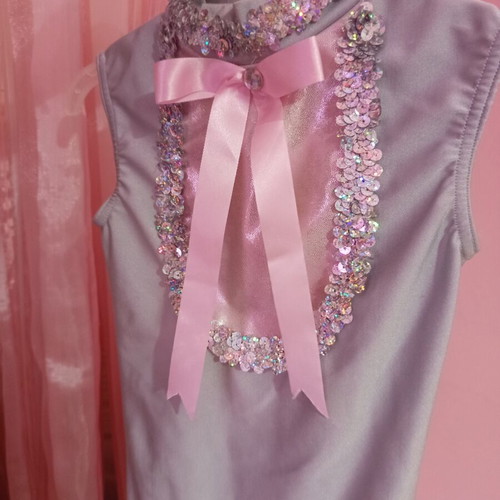 Rhythmic gymnastics leotard like new for 5-6 years, grey and pink
