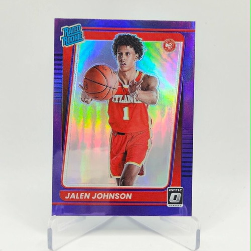 2021-22 Panini Donruss Optic Jalen Johnson Purple Rated Rookie card like new