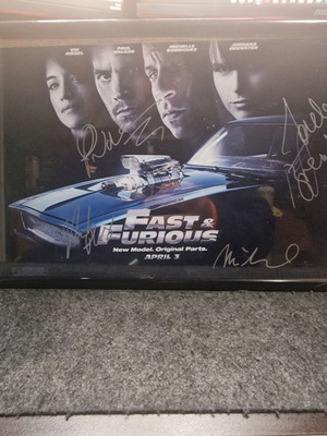 Fast & Furious Poster 30cm x 20cm new, signed by actors