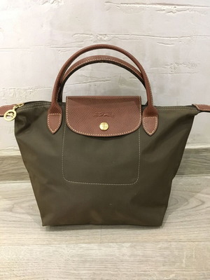 Τσάντα Longchamp μεταχειρισμένη, χρώμα πράσινο και καφέ