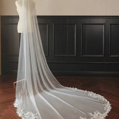 Wedding dress used with veil and elastic petticoat size M