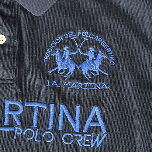 La Martina embroidered logo polo shirt, navy, XL