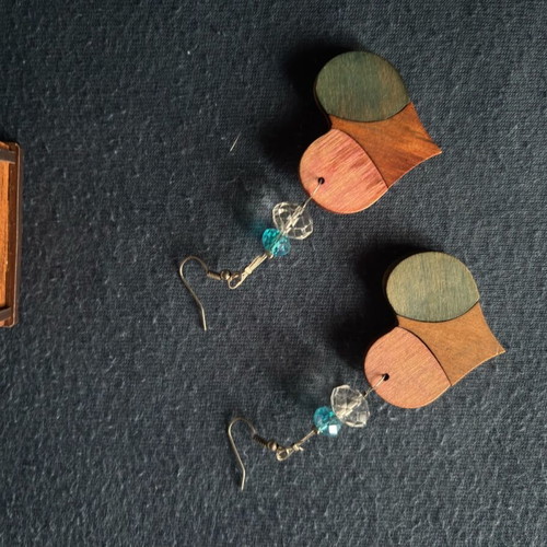 Earrings multicolored hearts like new stainless steel