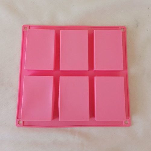 Silicone Mold 6-Compartment Rectangular Pink, like new