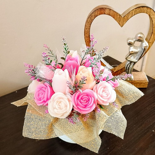 Handmade scented candle bouquet