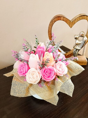 Handmade scented candle bouquet