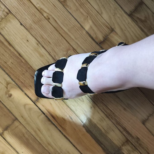 Exe sandals like new, black and gold, size 40