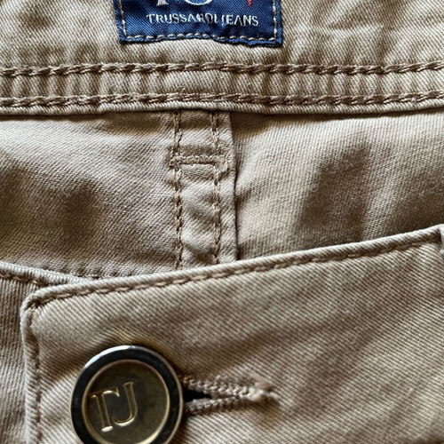 Trussardi women's pants size M 38 10 like new with strass embroidery