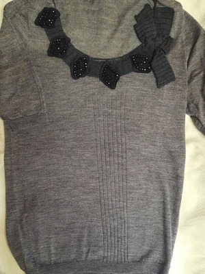 Prada Top Like New, Dark Grey, Wool and Silk