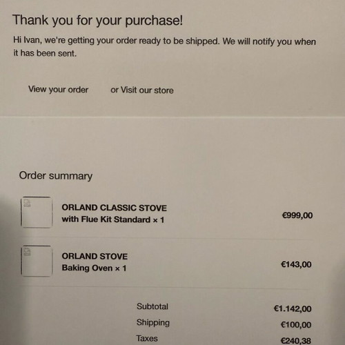 Φορητή σόμπα Orland με φούρνο σαν καινούργια