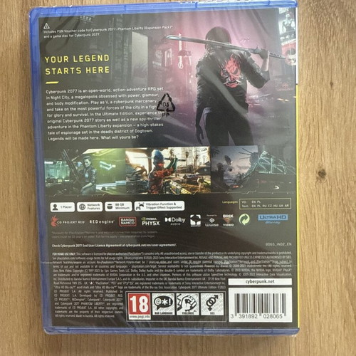 Cyberpunk 2077 Ultimate Edition PS5 game new, includes Phantom Liberty expansion