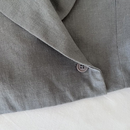 Pull & Bear cropped jacket, grey linen look, 100% cotton