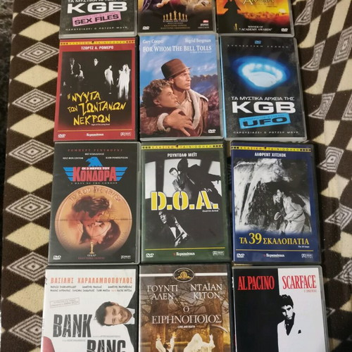 Collection of 64 used DVD movies, classic and award-winning