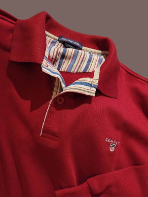 GANT long-sleeve polo shirt, 3XL, red