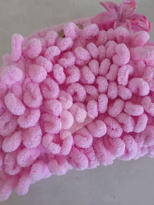 Puffy bag handmade, pink, new