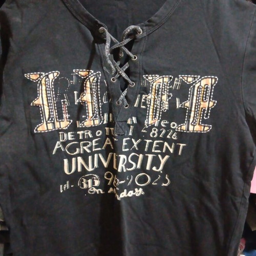 Men's short-sleeve shirt used, size M, black and beige