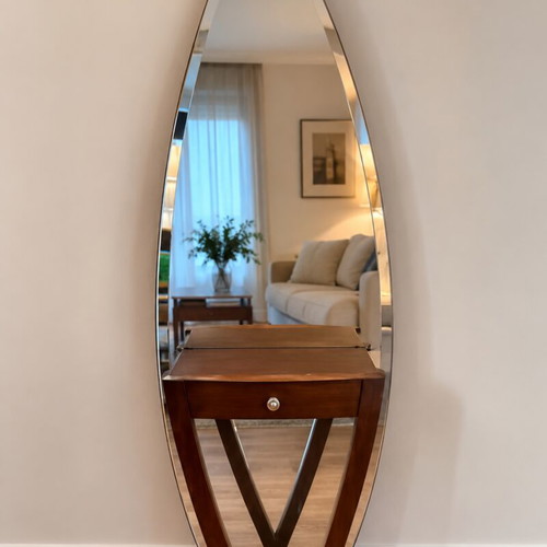 Handmade mirror furniture used, height ~180cm, width ~60cm