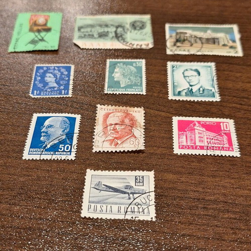 Stamps used, pack of 10 from 1960s-1970s