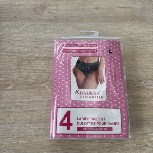 Ladies briefs set new 100% cotton 4 pcs black and white