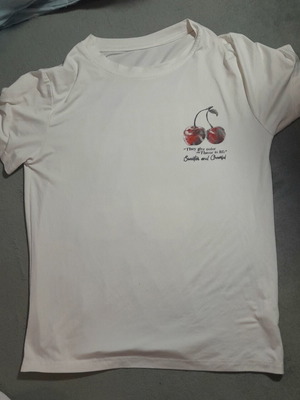 Γυναικείο t-shirt Shein με στάμπα, σαν καινούργιο, λευκό, μέγεθος S
