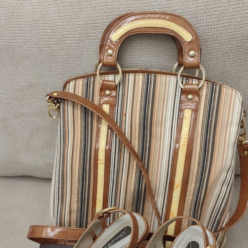 Leather handbag Tabpa Chaniotakis like new, brown