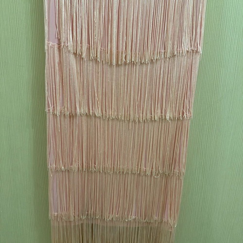 Midi skirt with fringes used, one size, soft pink