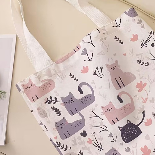 Fabric shoulder bag with cats new